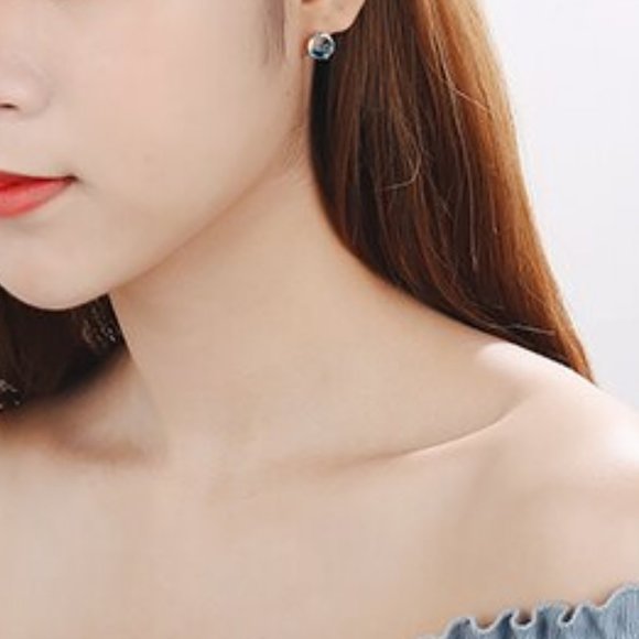 925 Sterling Silver Diamond Waterdrop Earrings Z - Picture 4 of 6